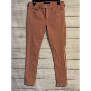 Express Denim Perfect Ankle Legging Mid Rise Jeans 8 Pink Stretch